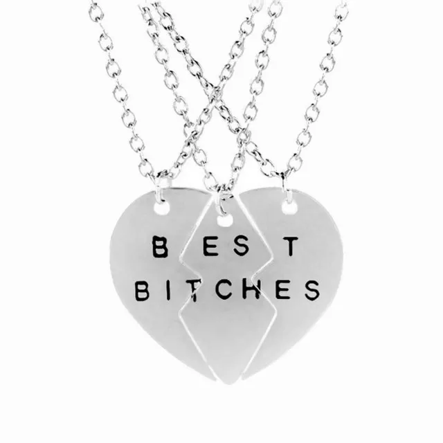 Tridelna verižica srebrna "Best BItches" 
